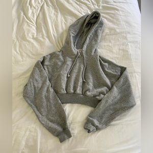 Grey cropped hoodie